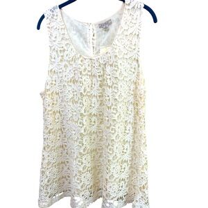 Lucky Brand 1X crochet top NWT